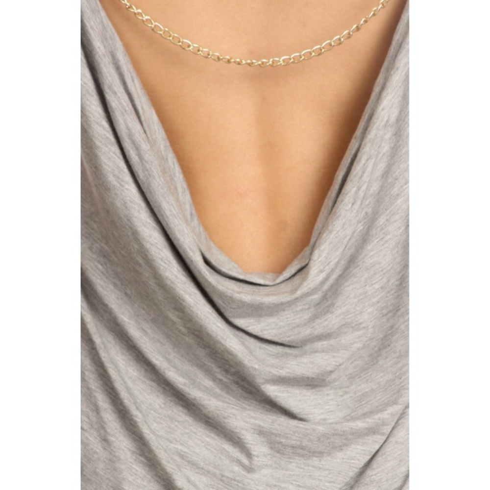 •LAST 1• Black Cowl Scoop Backless Chain Top - Picture 3 of 4
